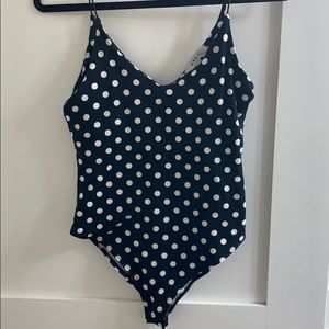 Black & White Polka Dot Bodysuit - Size small